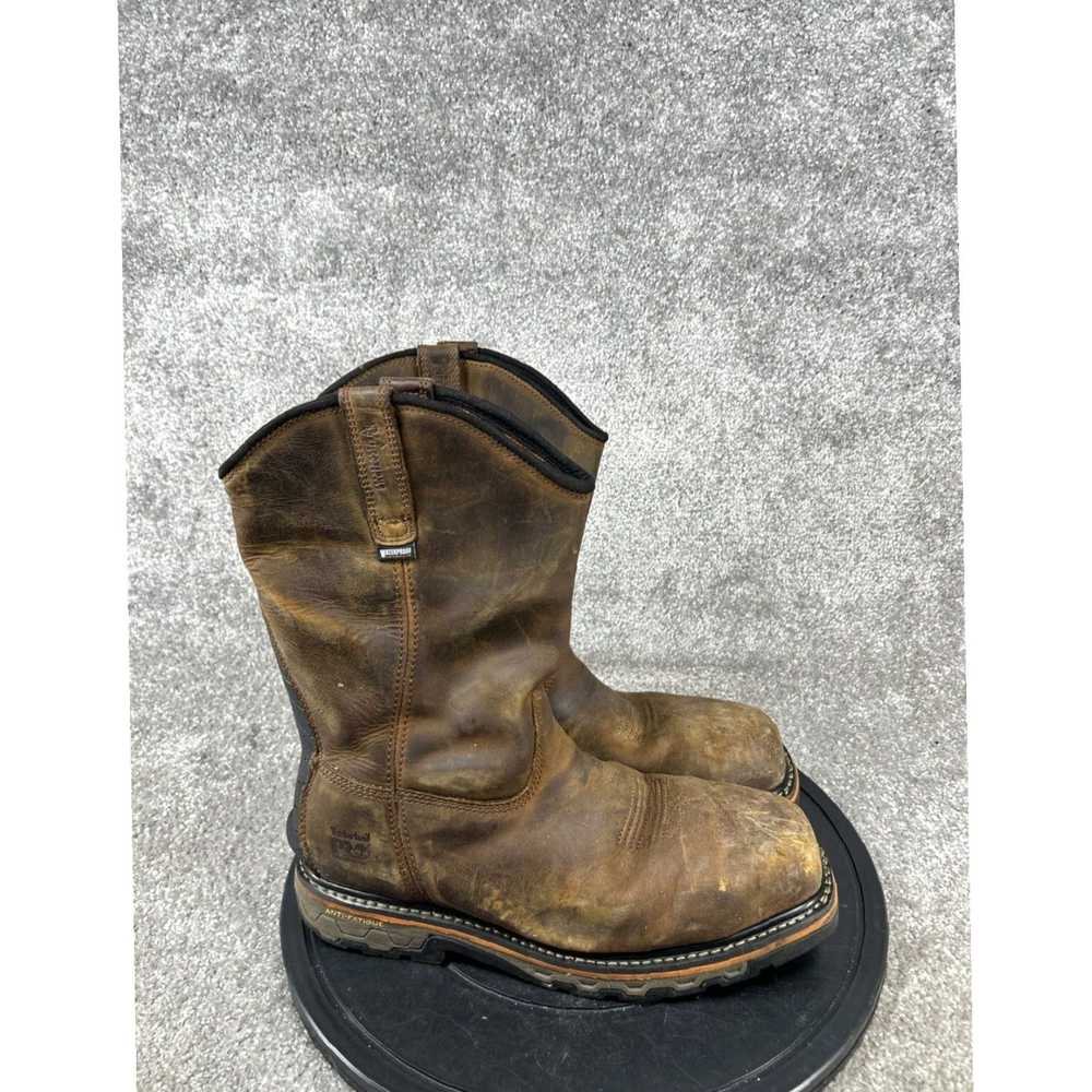Timberland Mens Brown Leather Size 11 M Composite Toe True Grit Work Boots by Timberland Pro