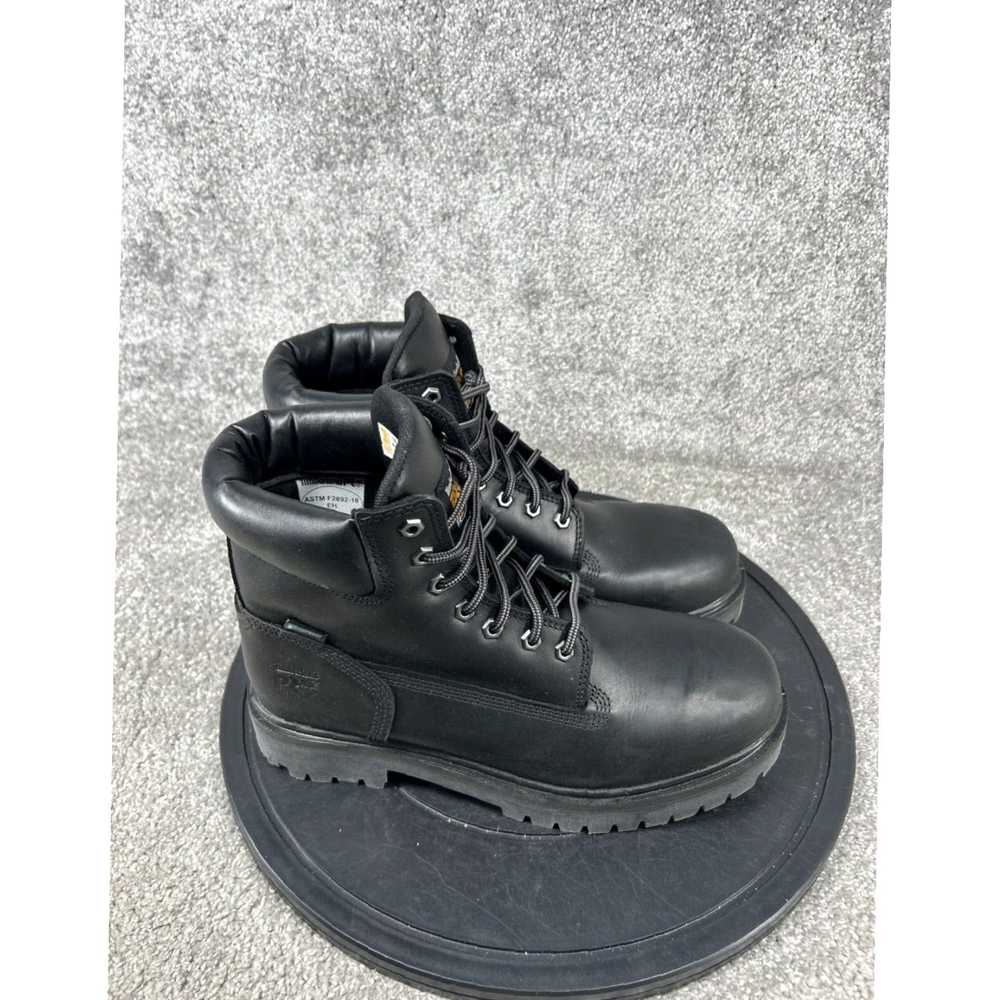 Timberland Mens Black Leather Soft Toe Work Boots Size 11 M Direct Attach Timberland Pro