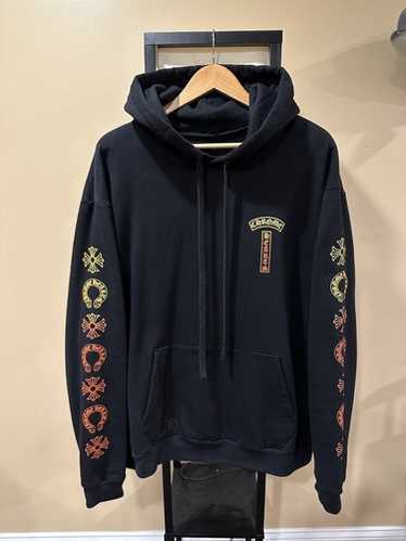 【CHROME HEARTS】FLORAL GRADIENT MADE IN HOLLYWOOD HOODIE Buy Chrome Hearts Horseshoe Floral Cross-Sleeve Zip Up