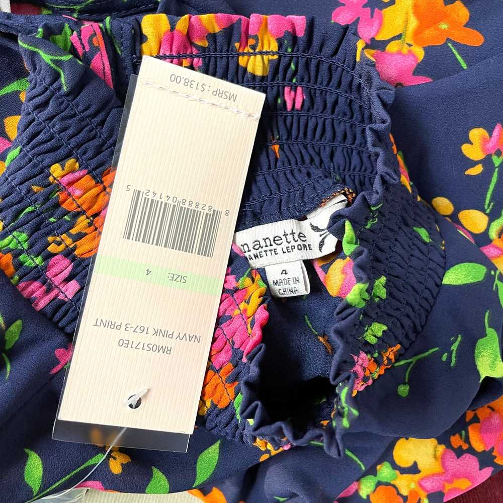 NWT Nanette Lepore Women's Sz 4 Navy Floral Print… - image 4