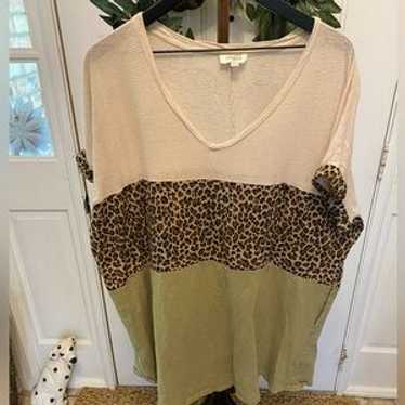 Umgee Boho Animal Print Leopard Print Color Block… - image 1