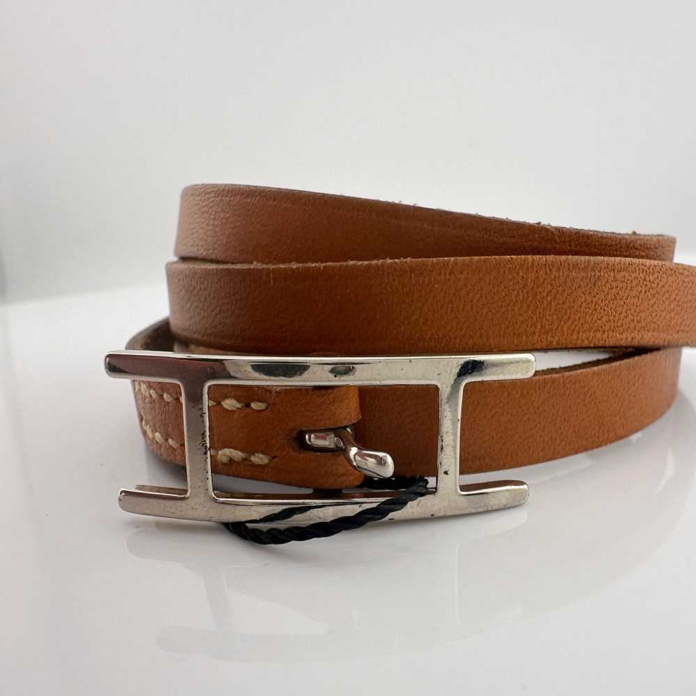 Hermes Hermes Leather Band Wrap Around Bracelet -… - image 10