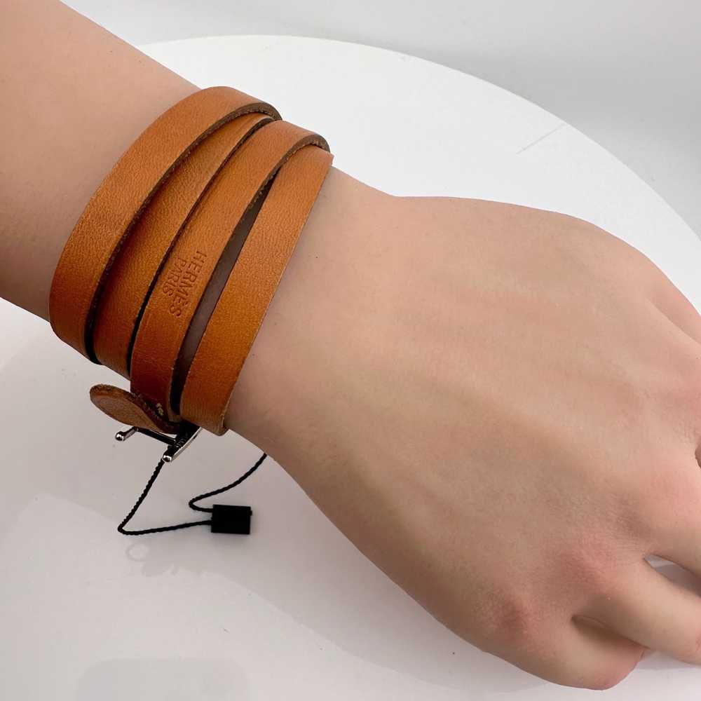 Hermes Hermes Leather Band Wrap Around Bracelet -… - image 4