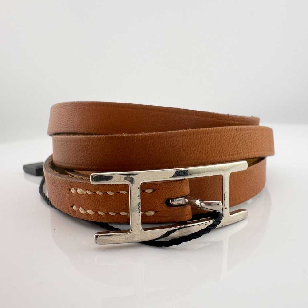 Hermes Hermes Leather Band Wrap Around Bracelet -… - image 5