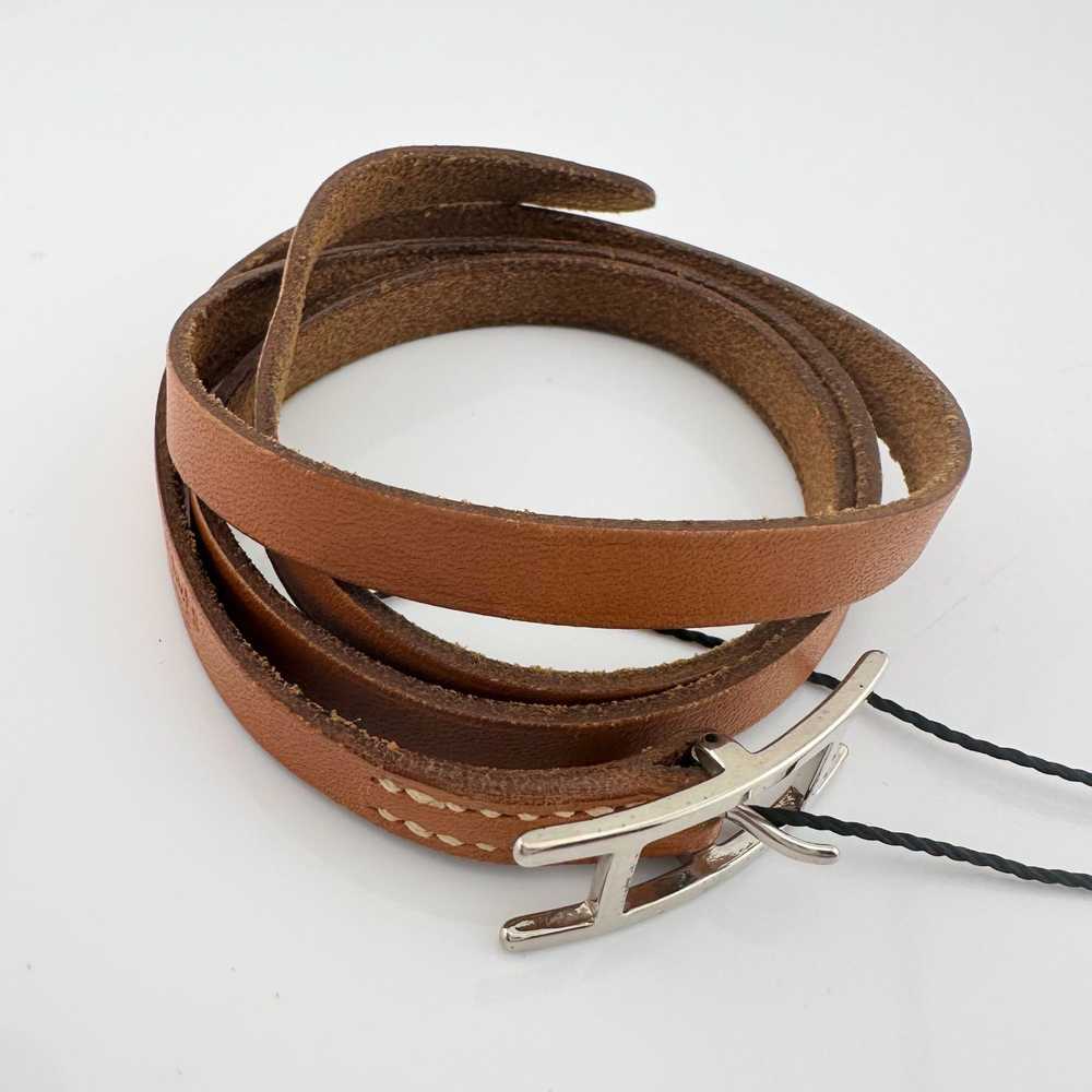 Hermes Hermes Leather Band Wrap Around Bracelet -… - image 8