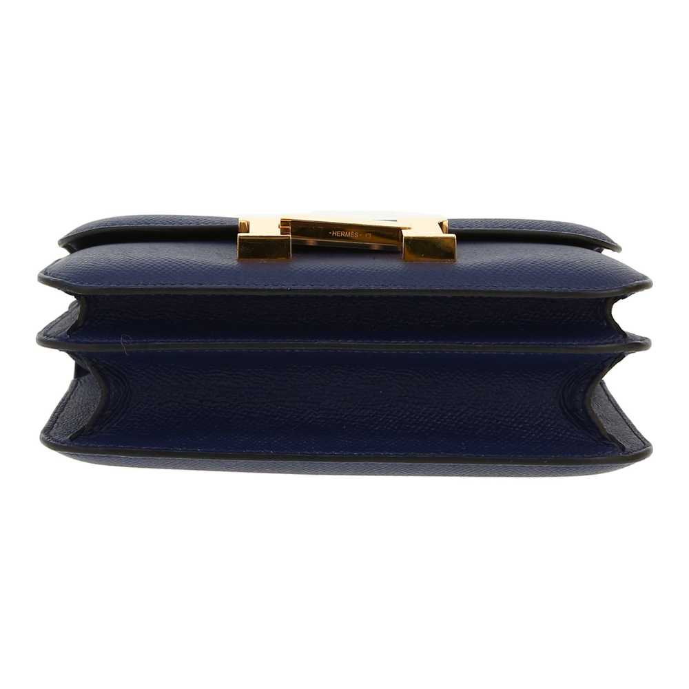 Hermès Constance shoulder bag in navy blue epsom … - image 2