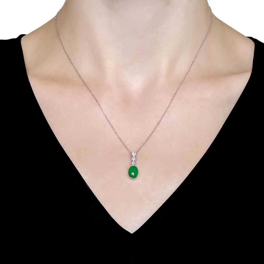 Contemporary Jade And Diamond Pendant - image 2