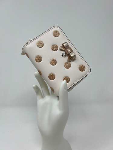 Kate Spade Ivory & Rose Gold Polka Dot Zip-Around 