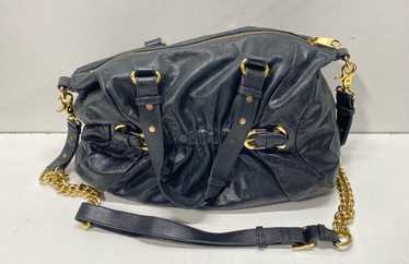 Badgley Mischka Soft Black Leather Shoulder Bag w… - image 1