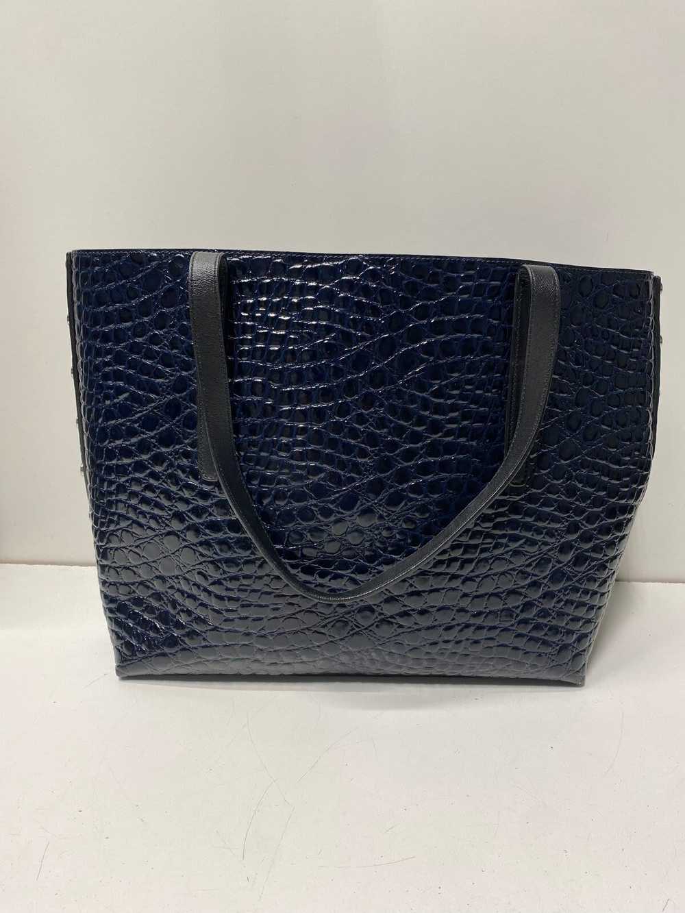 AUTHENTIC Jimmy Choo Womens Blue Leather Tote Bag - image 1