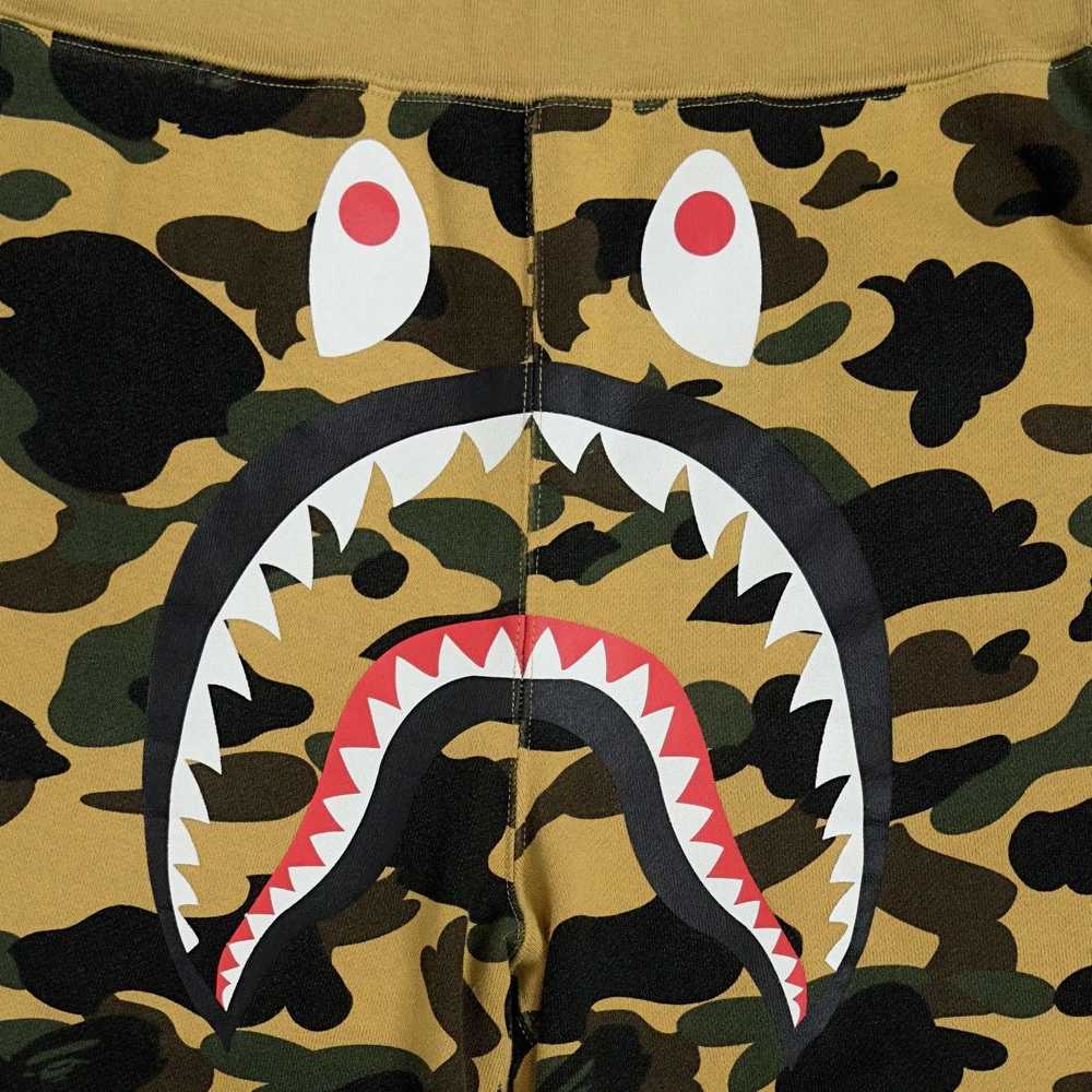 Bape Bape 1st Camo Shark Sweat Shorts Yellow - image 4