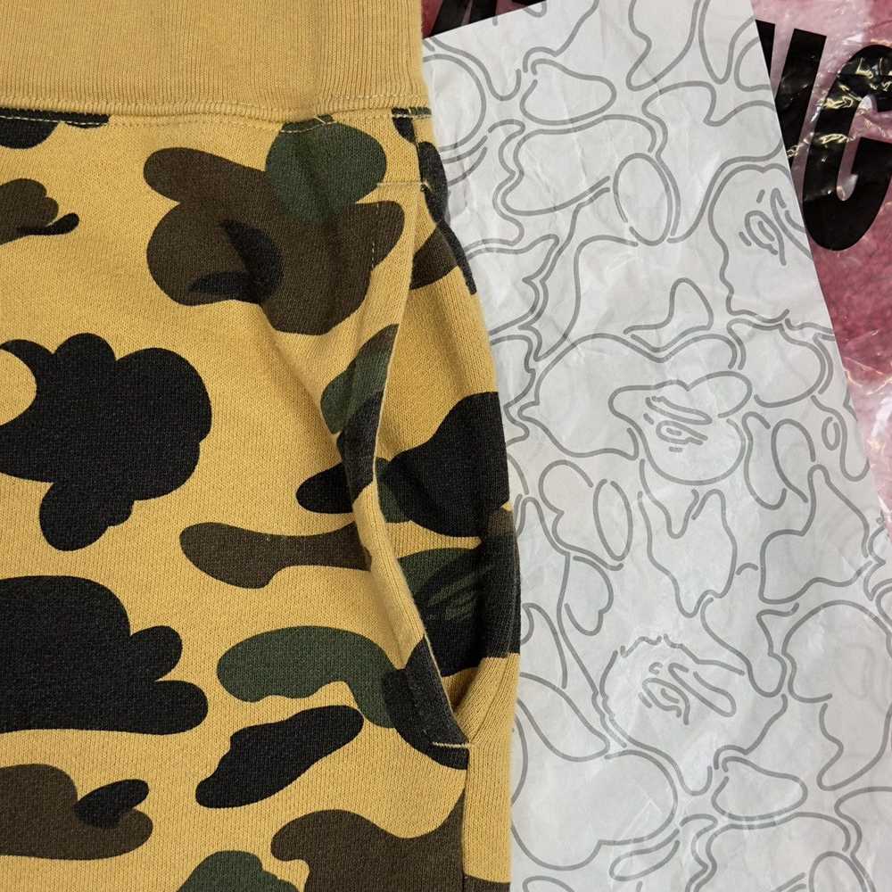 Bape Bape 1st Camo Shark Sweat Shorts Yellow - image 5