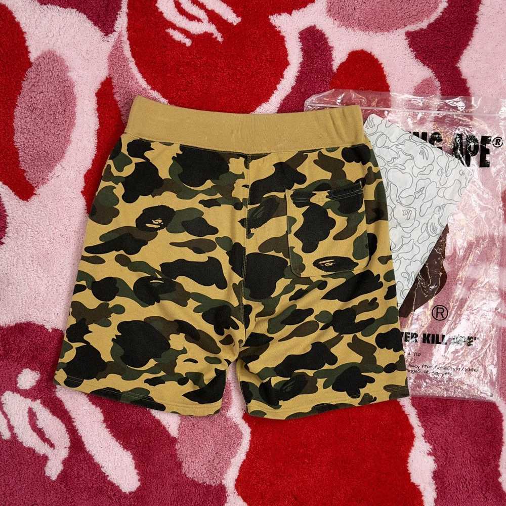 Bape Bape 1st Camo Shark Sweat Shorts Yellow - image 8