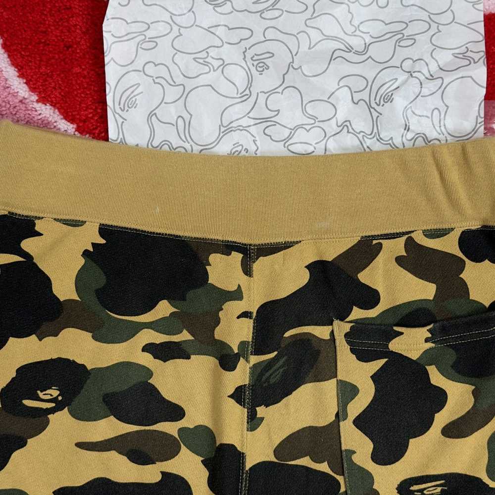 Bape Bape 1st Camo Shark Sweat Shorts Yellow - image 9