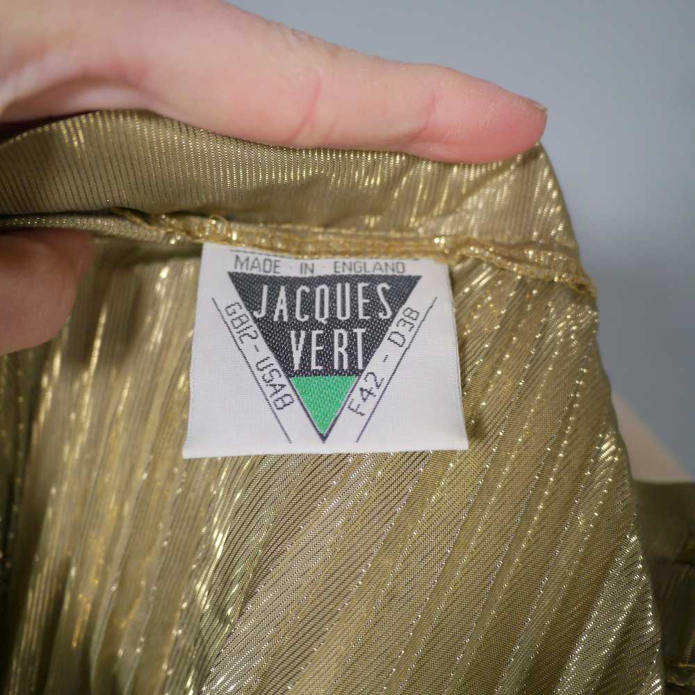 80s JACQUES VERT METALLIC GOLD PLEATED FULL SKIRT… - image 10