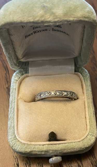 Random Vintage Floral engraved diamond band, 9k |…