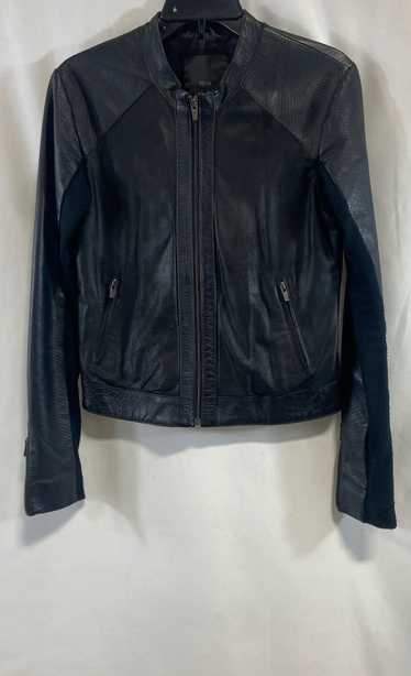 VEDA Black Women's Leather Jacket - Size Medium