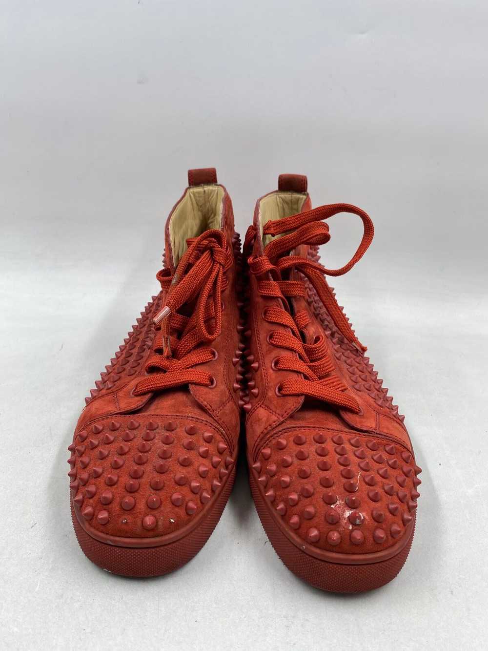 Authentic Christian Louboutin Red Suede Sneaker M… - image 2