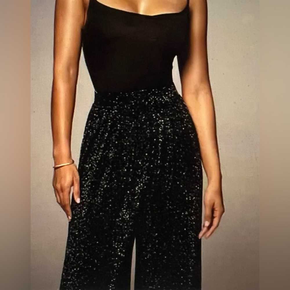 Boohoo Boohoo Shiny Wide Leg Pants Women Long Pan… - image 1