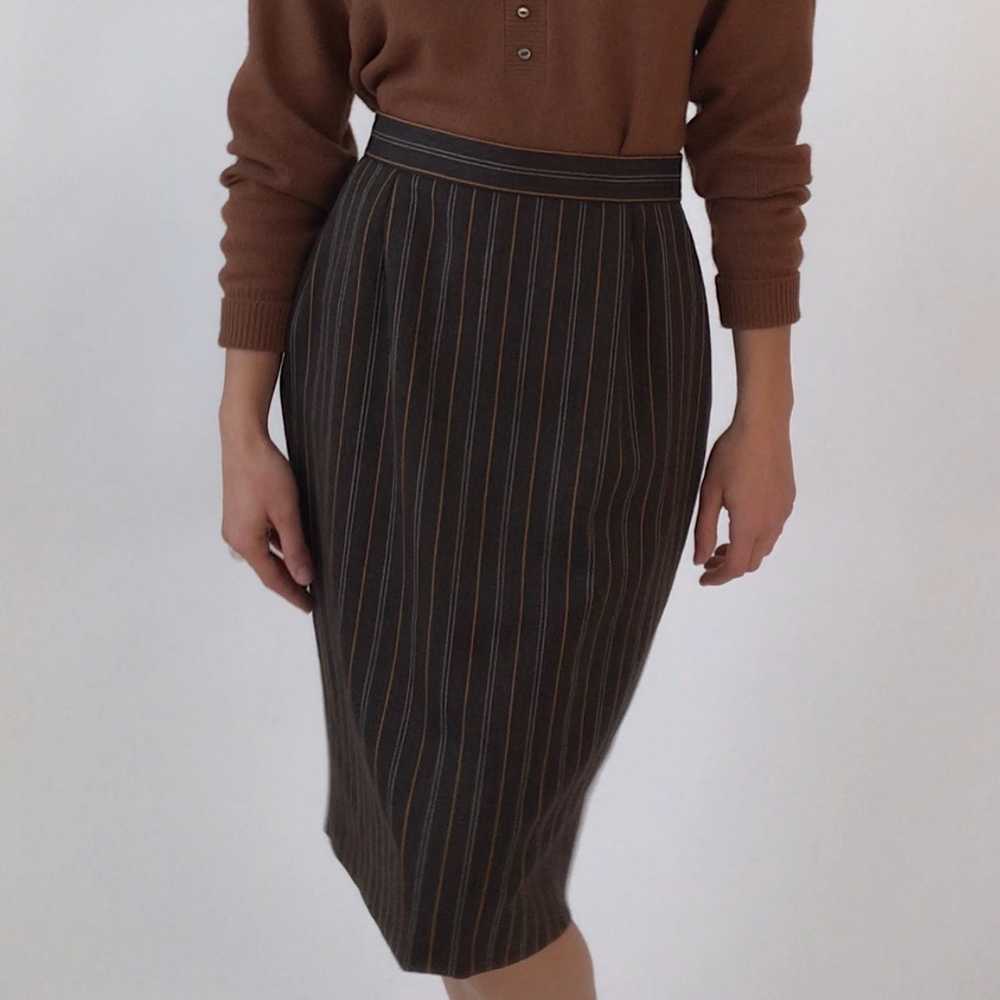 Vintage CHRISTIAN LACROIX Pinstripe Wool Skirt - image 1