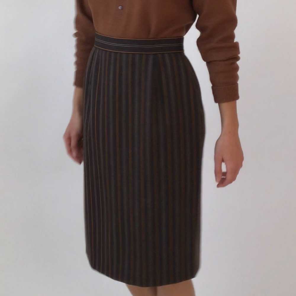 Vintage CHRISTIAN LACROIX Pinstripe Wool Skirt - image 2