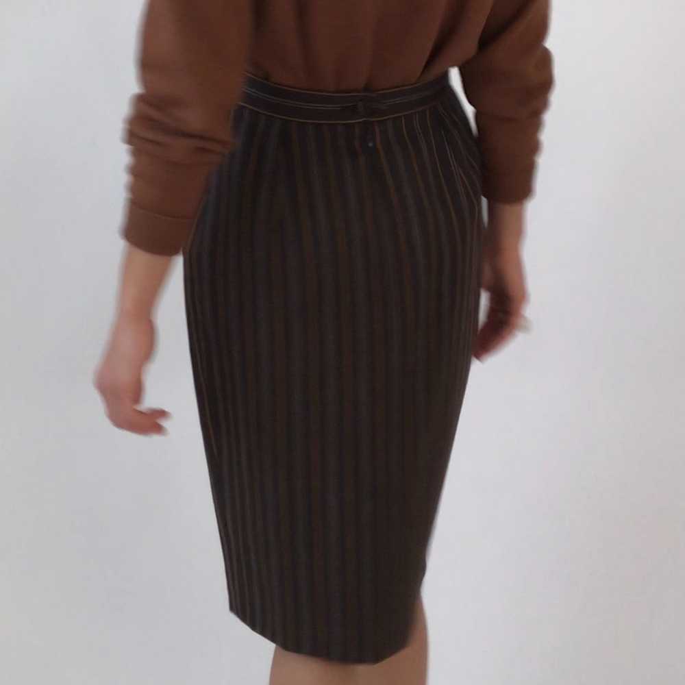 Vintage CHRISTIAN LACROIX Pinstripe Wool Skirt - image 3