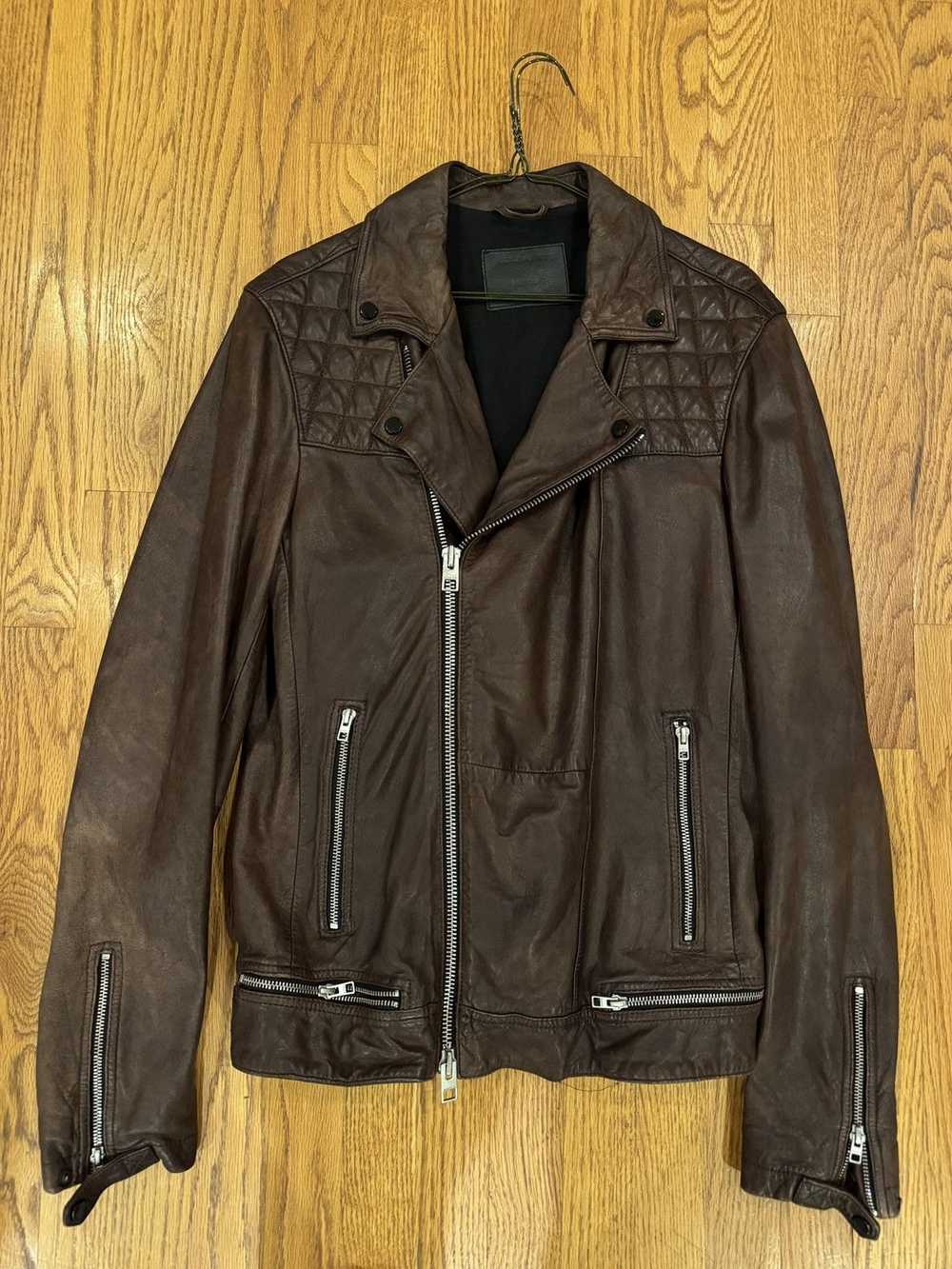 Allsaints Allsaints Leather Biker Jacket Brown Me… - image 1