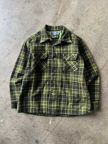 1960s Pendleton Green Plaid Shirt