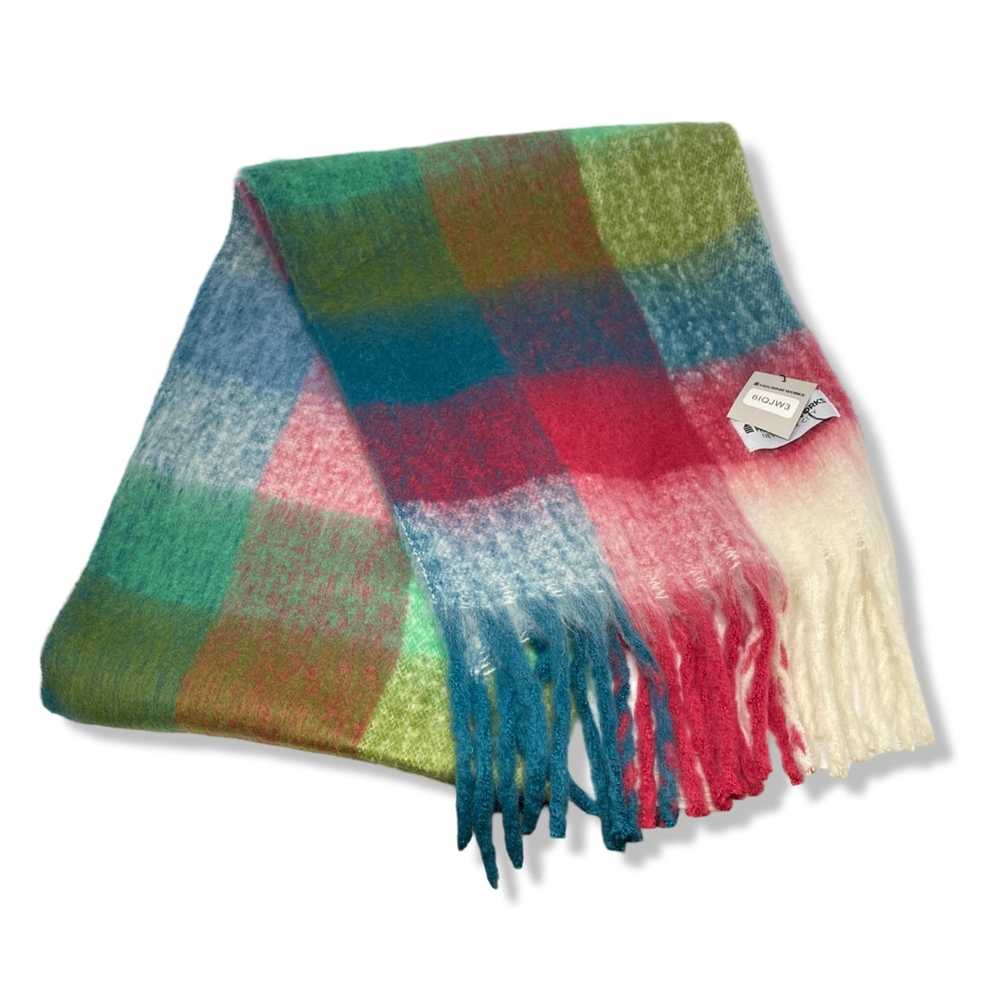 Housing Works Blue and Pink Fringe Scarf - image 1