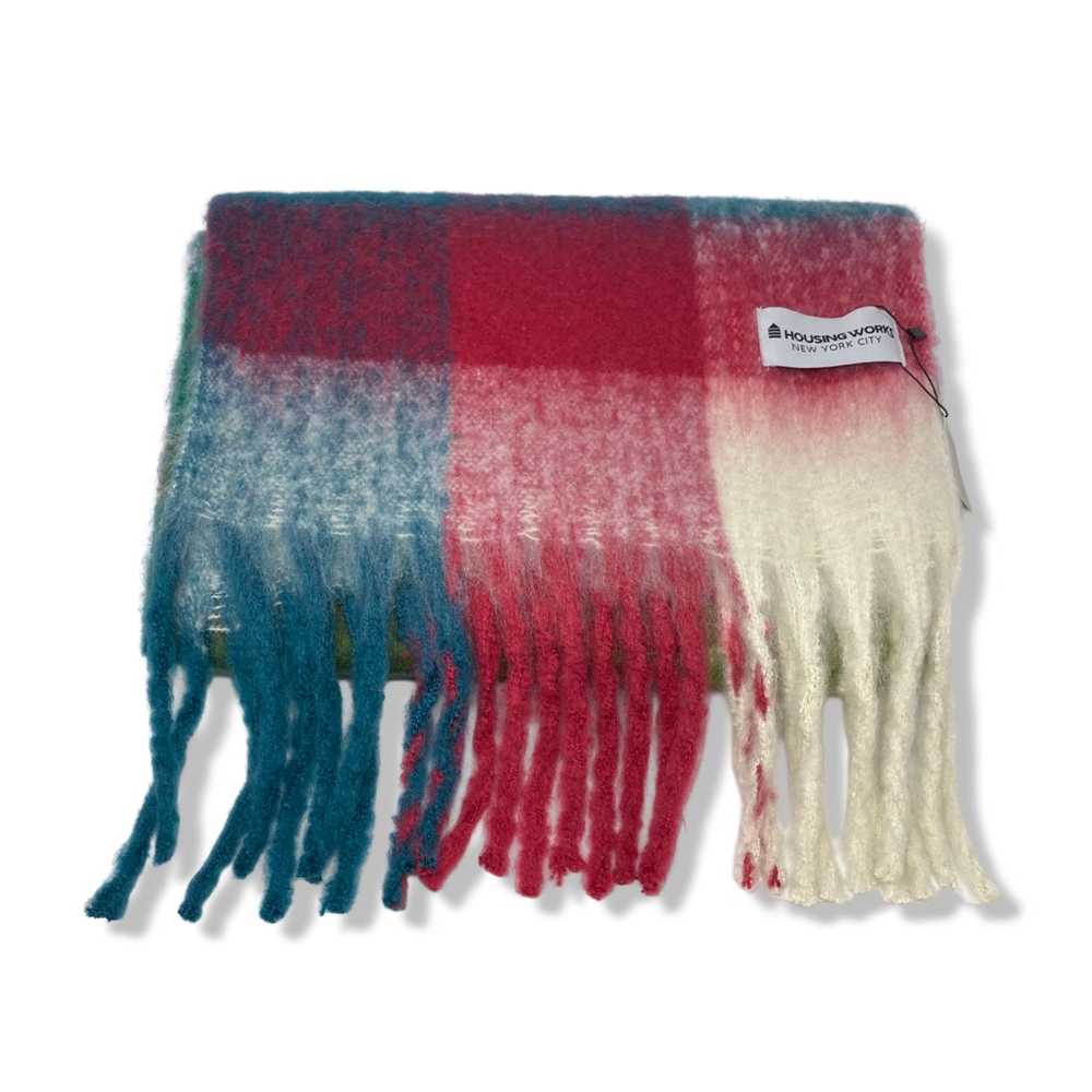 Housing Works Blue and Pink Fringe Scarf - image 2