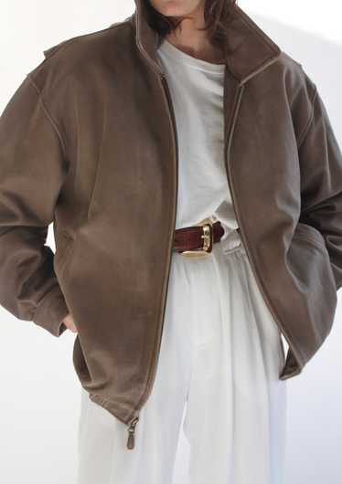 90s Faded Walnut Leather Jacket - image 1