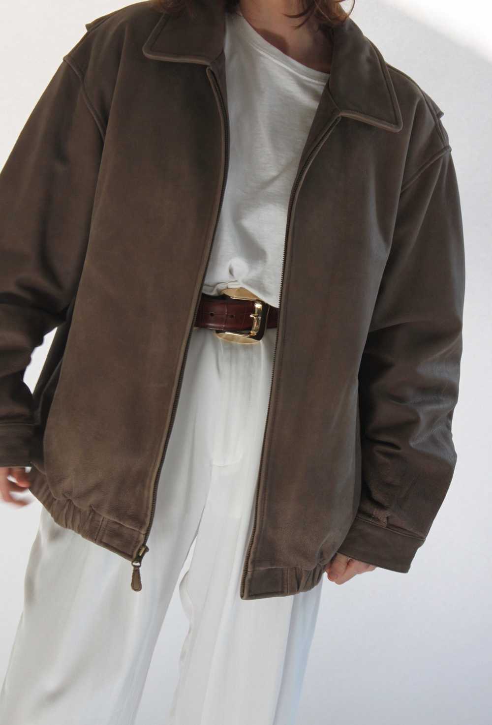 90s Faded Walnut Leather Jacket - image 6