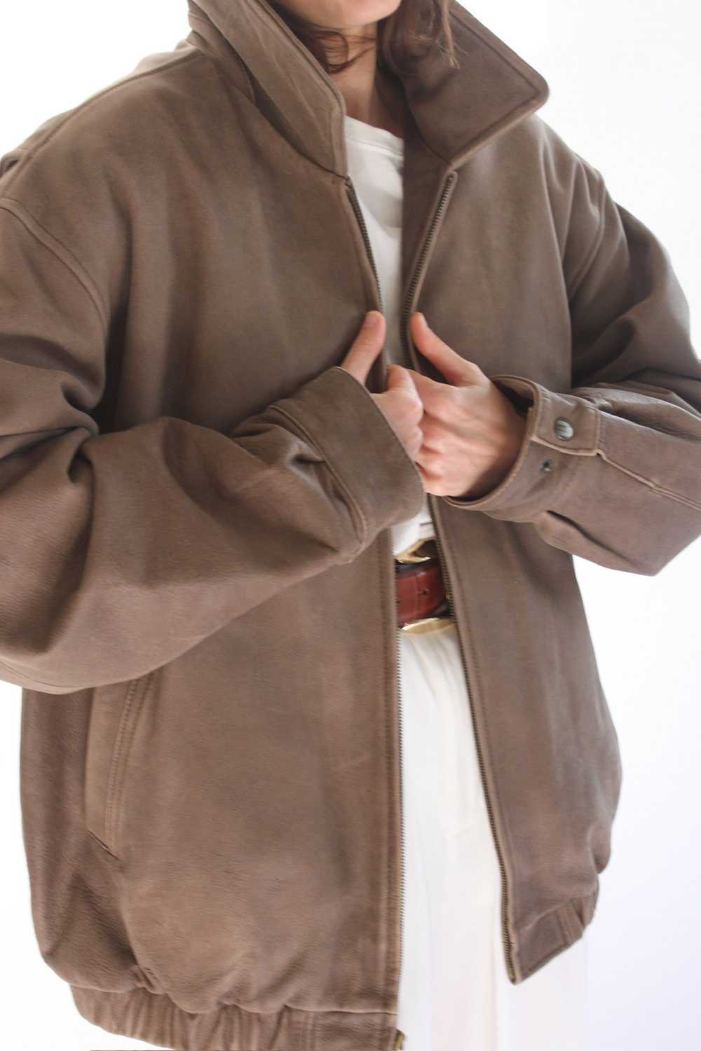 90s Faded Walnut Leather Jacket - image 8