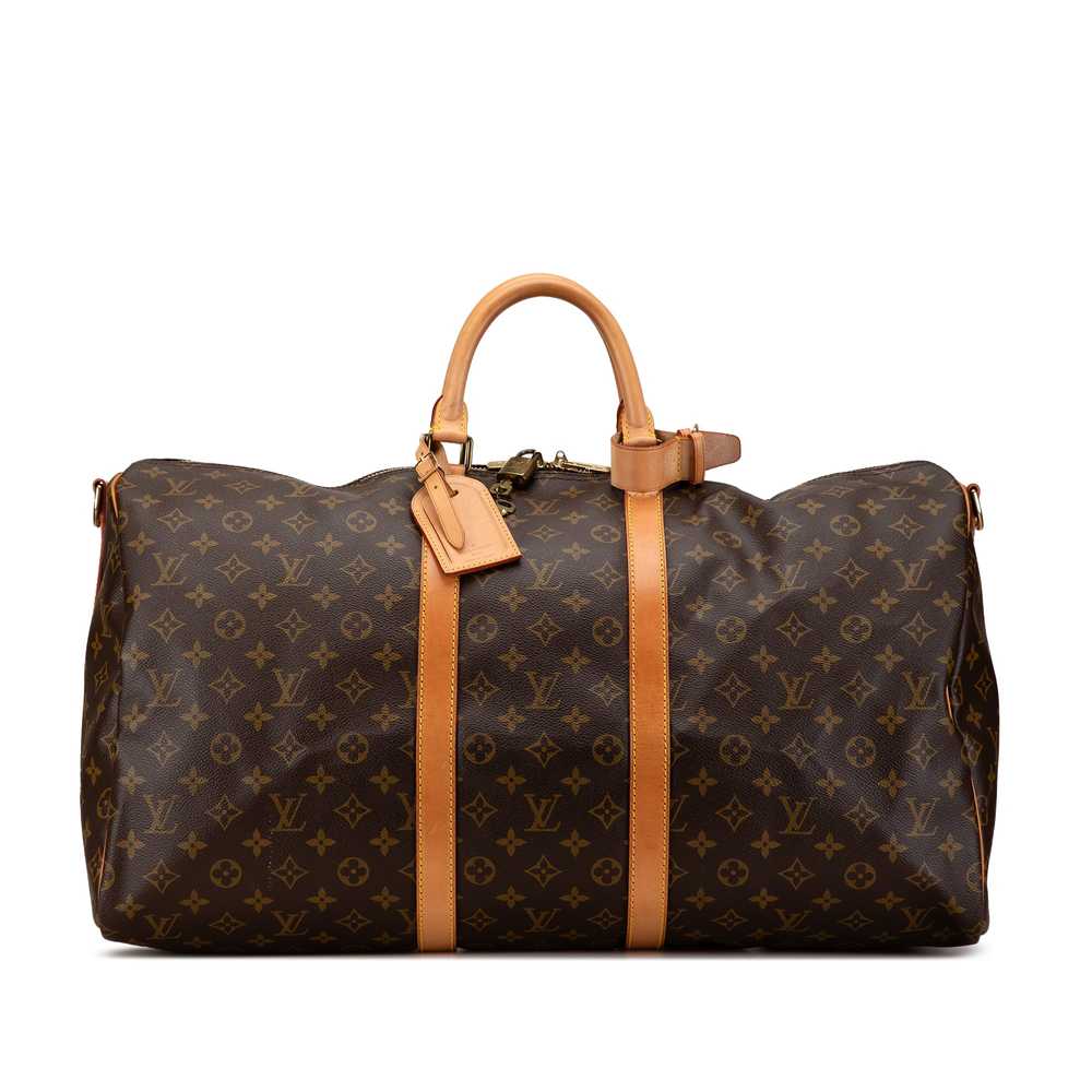 Brown Louis Vuitton Monogram Keepall Bandouliere … - image 1