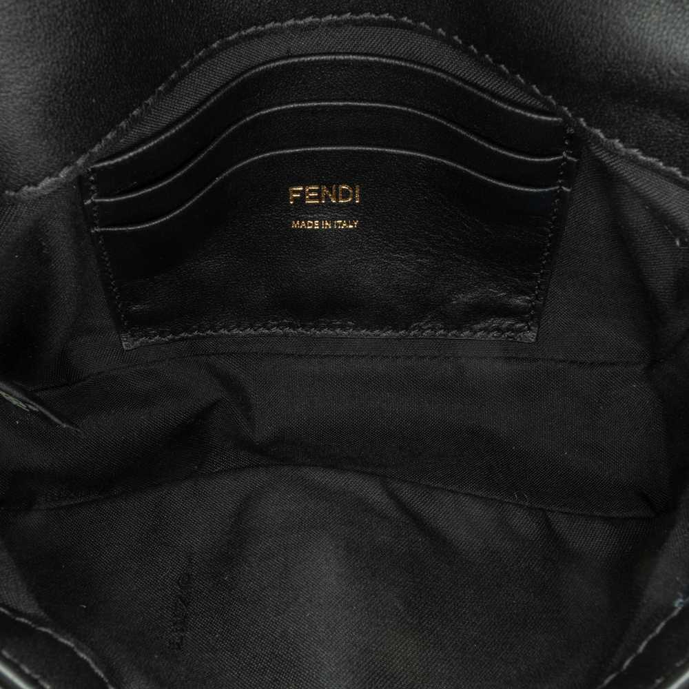 Black Fendi Mini Zucca Embossed Leather Baguette … - image 4