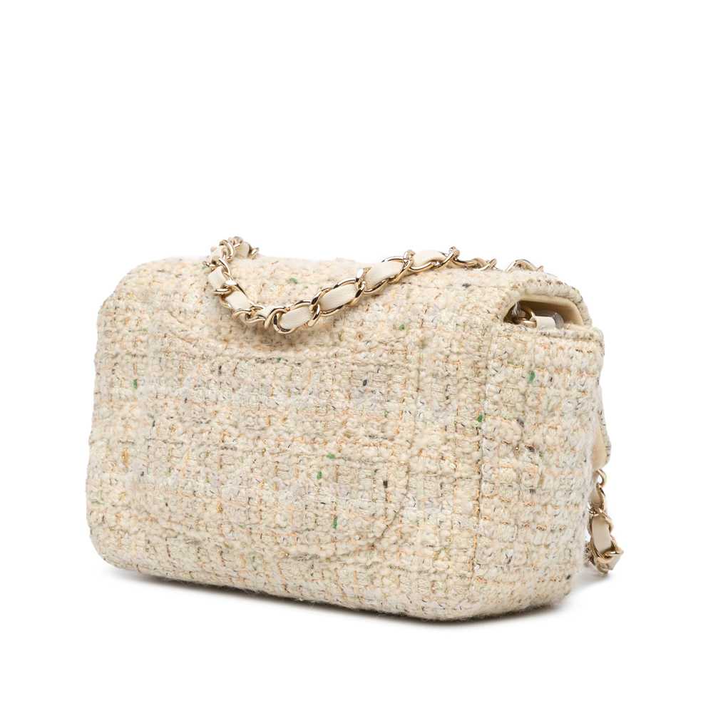 White Chanel Mini Rectangular Classic Tweed Singl… - image 2