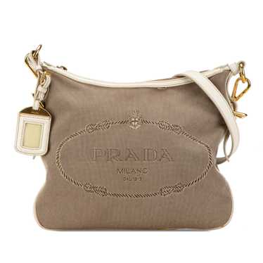 Brown Prada Canapa Logo Crossbody