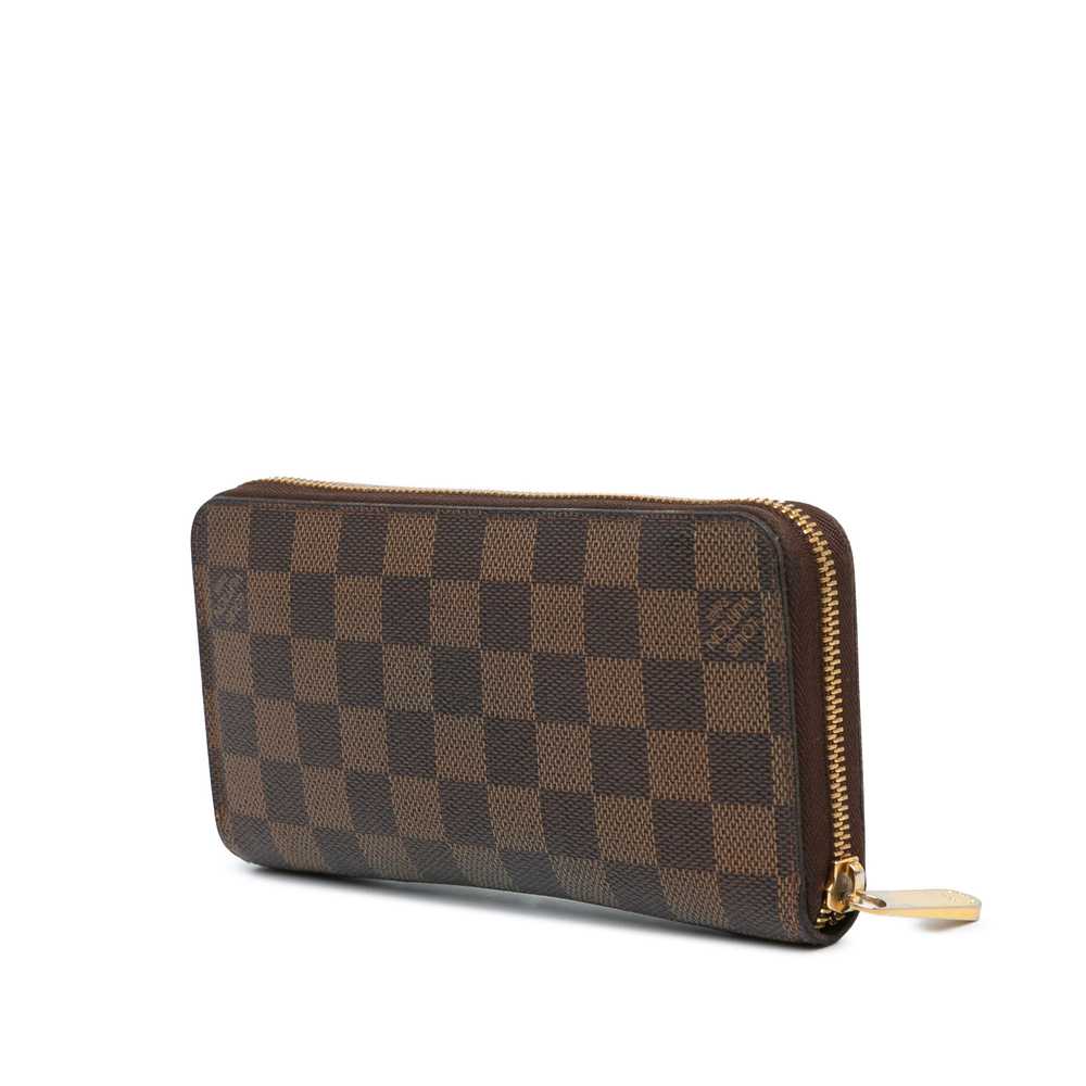 Brown Louis Vuitton Damier Ebene Zippy Wallet - image 2