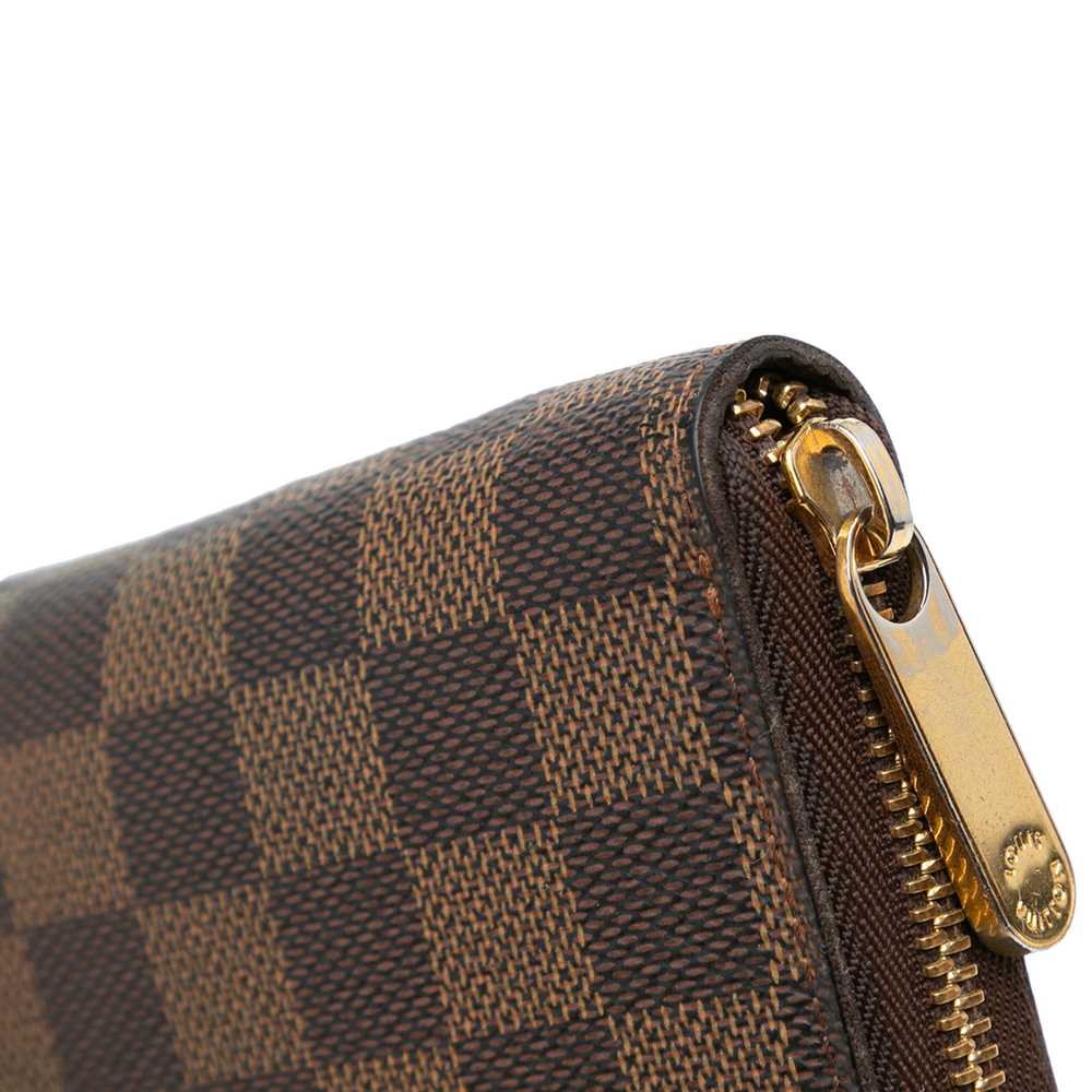 Brown Louis Vuitton Damier Ebene Zippy Wallet - image 6