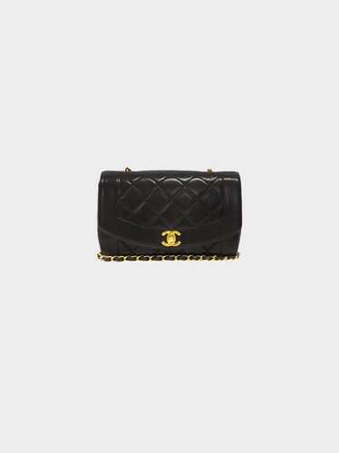 Chanel 1991 Black Lambskin Diana Flap Bag