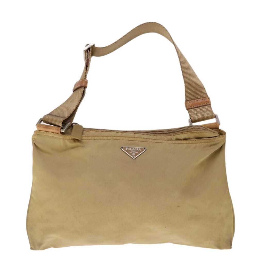 Prada Tessuto Beige Synthetic Shoulder Bag (Pre-O… - image 1