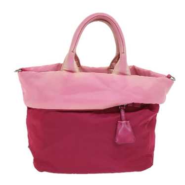 Prada Cabas Pink Synthetic Handbag (Pre-Owned)