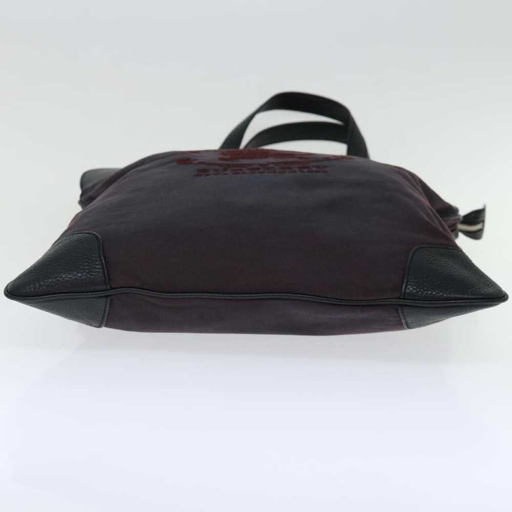 Burberry Burgundy Canvas Tote Bag (Pre-Owned) - image 3