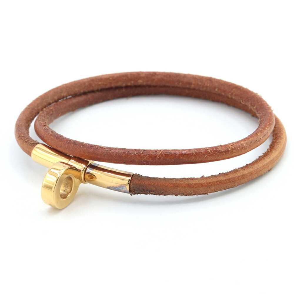 Hermes Hermes Bracelet Double Kelly Natural Leath… - image 1