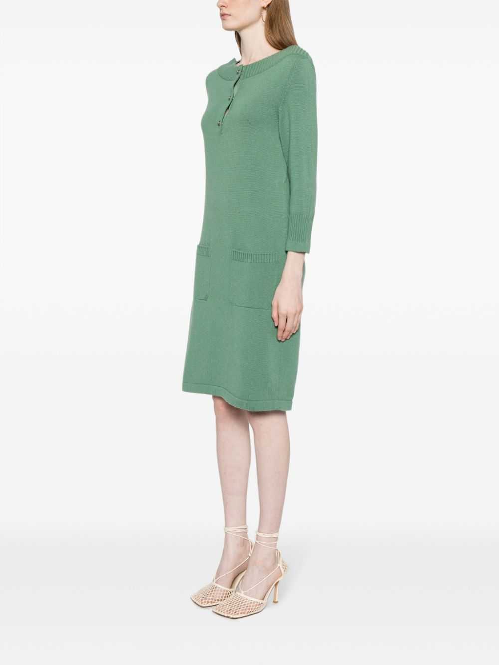 CHANEL Pre-Owned 2010 cashmere minidress - Green - image 3