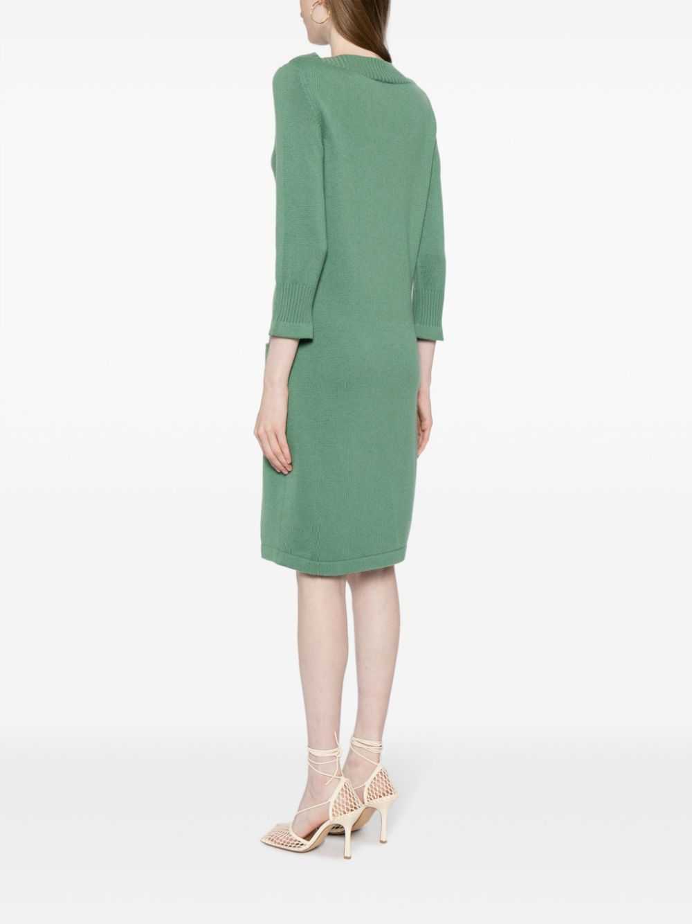 CHANEL Pre-Owned 2010 cashmere minidress - Green - image 4