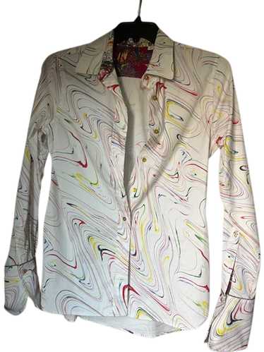 Robert Graham Women's Cotton Blouse - White w/ col