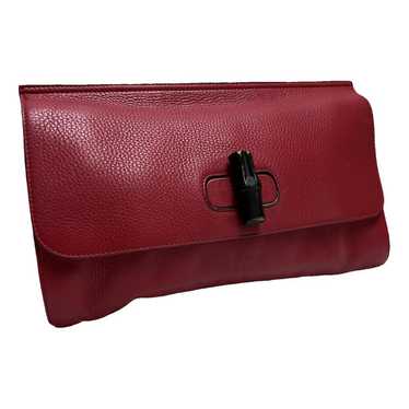 Gucci Bamboo leather clutch bag