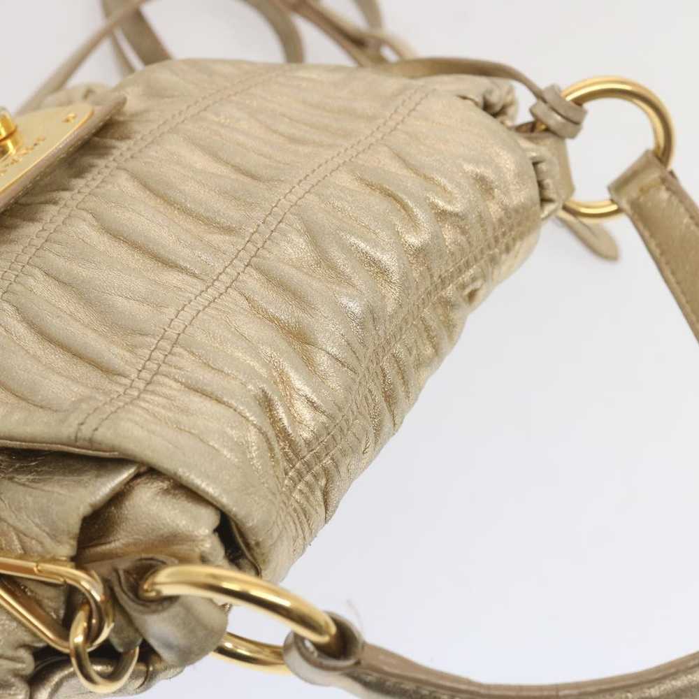 Prada Saffiano Gold Leather Shoulder Bag (Pre-Own… - image 11