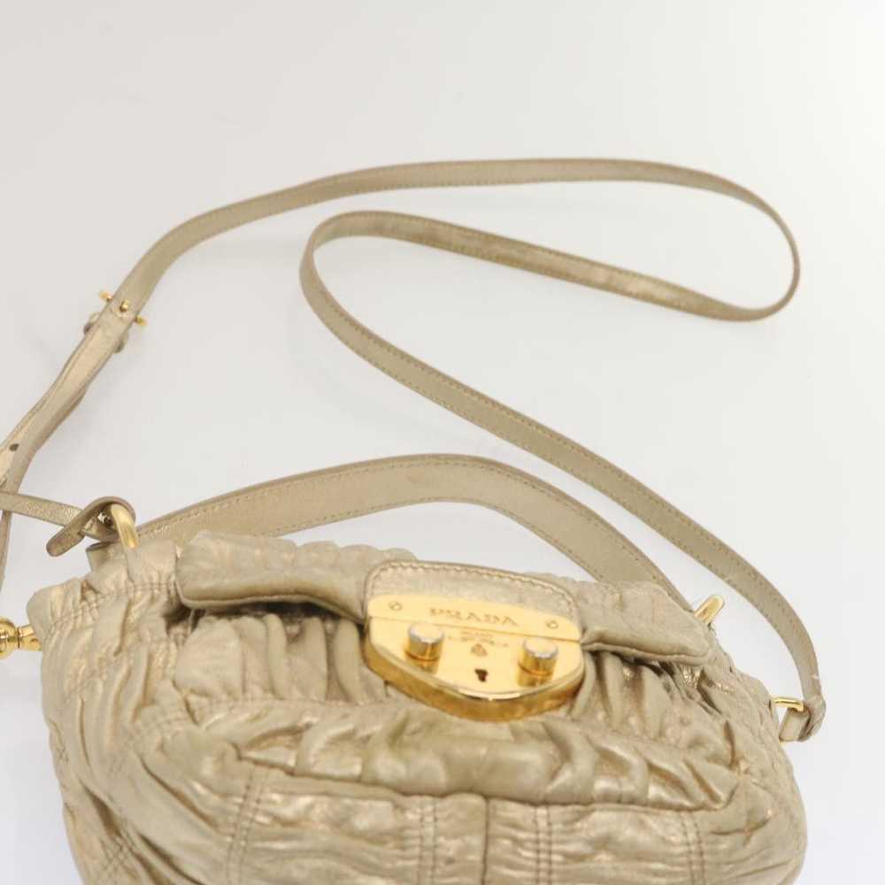 Prada Saffiano Gold Leather Shoulder Bag (Pre-Own… - image 12